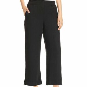 Three Dots Women Elastic Waist Black Pants Flowy Beach Size Large